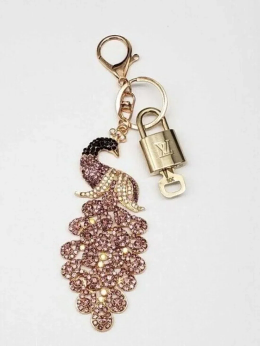 Authentic Louis Vuitton Gold Padlock & Key 🔒 LV Bag Charm Unbranded Keychain